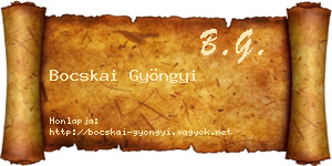 Bocskai Gyöngyi névjegykártya